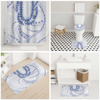 Aloha Lei Onaona Bathroom Set Navy Blue Hawaiian Tribal Pattern - Polynesian Pride