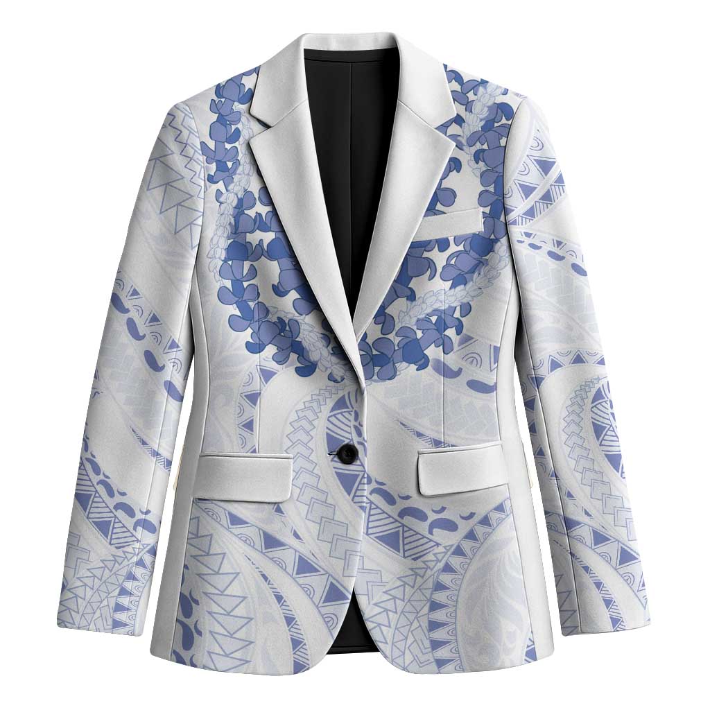 Aloha Lei Onaona Blazer Navy Blue Hawaiian Tribal Pattern - Polynesian Pride