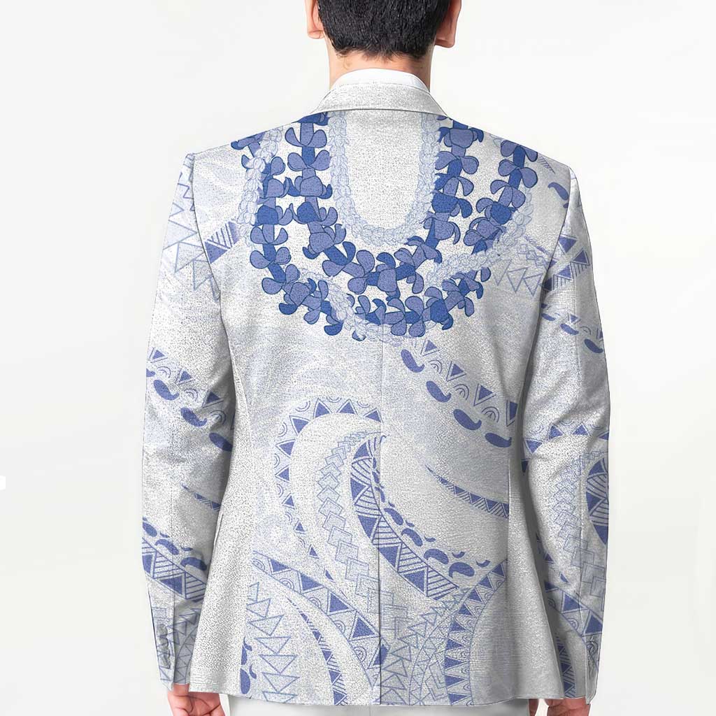 Aloha Lei Onaona Blazer Navy Blue Hawaiian Tribal Pattern - Polynesian Pride