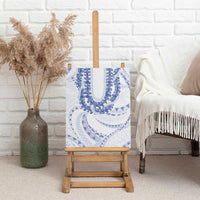 Aloha Lei Onaona Canvas Wall Art Navy Blue Hawaiian Tribal Pattern LT9 - Polynesian Pride