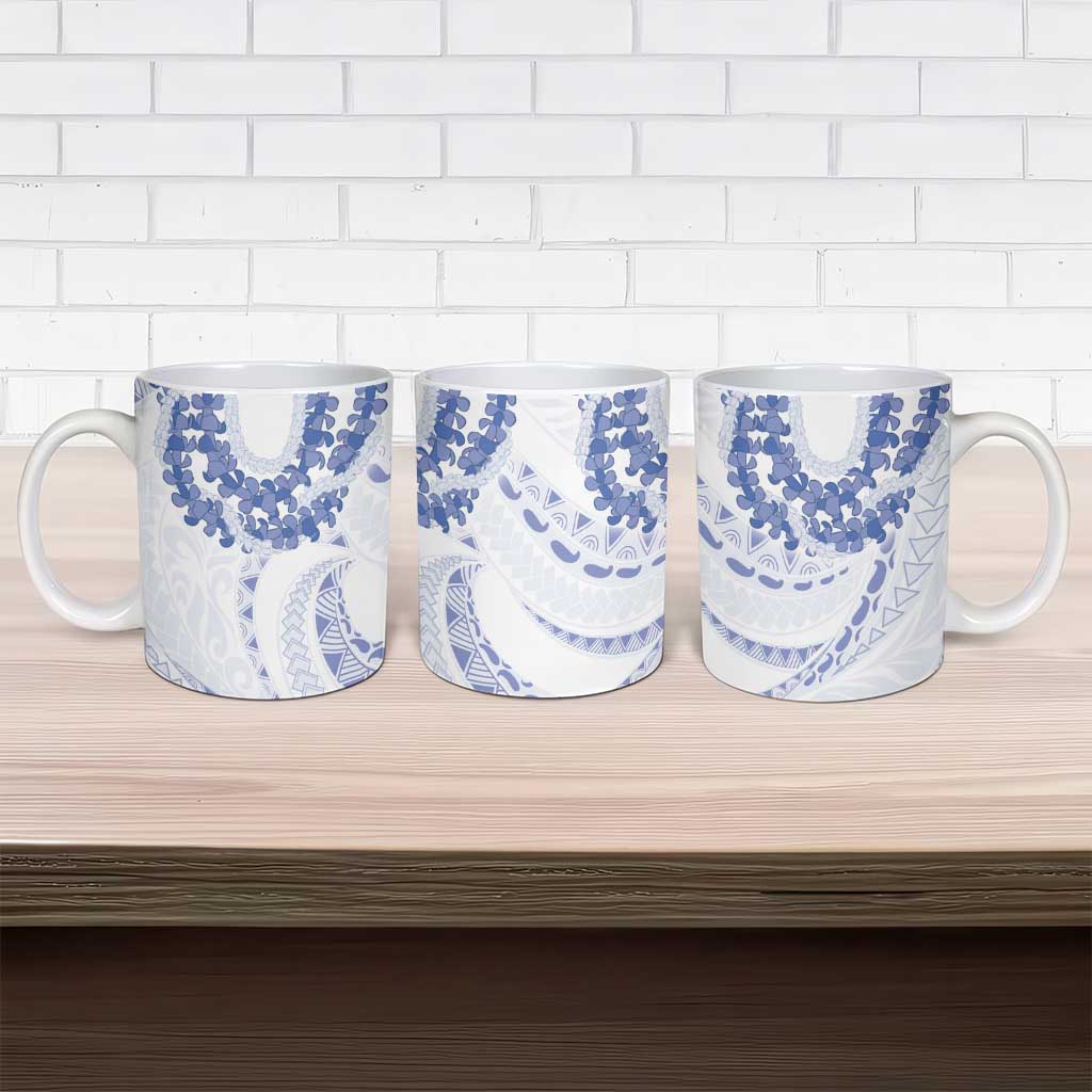 Aloha Lei Onaona Ceramic Mug Navy Blue Hawaiian Tribal Pattern - Polynesian Pride