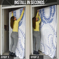 Aloha Lei Onaona Door Cover Navy Blue Hawaiian Tribal Pattern LT9 - Polynesian Pride