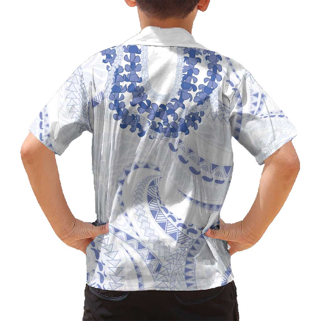 Aloha Lei Onaona Family Matching Long Sleeve Bodycon Dress and Hawaiian Shirt Navy Blue Hawaiian Tribal Pattern