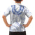 Aloha Lei Onaona Family Matching Off The Shoulder Long Sleeve Dress and Hawaiian Shirt Navy Blue Hawaiian Tribal Pattern