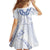 Aloha Lei Onaona Family Matching Off The Shoulder Long Sleeve Dress and Hawaiian Shirt Navy Blue Hawaiian Tribal Pattern