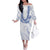 Aloha Lei Onaona Family Matching Off The Shoulder Long Sleeve Dress and Hawaiian Shirt Navy Blue Hawaiian Tribal Pattern