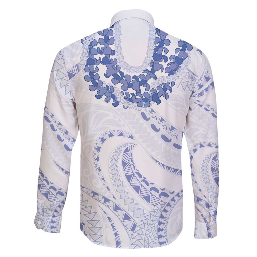 Aloha Lei Onaona Family Matching Off Shoulder Maxi Dress and Hawaiian Shirt Navy Blue Hawaiian Tribal Pattern