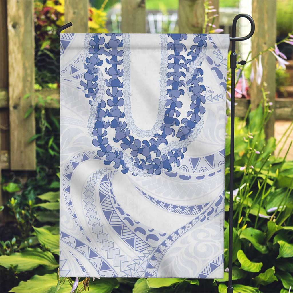 Aloha Lei Onaona Garden Flag Navy Blue Hawaiian Tribal Pattern