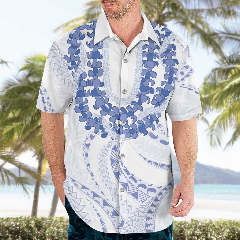 Aloha Lei Onaona Hawaiian Shirt Navy Blue Hawaiian Tribal Pattern LT9 - Polynesian Pride