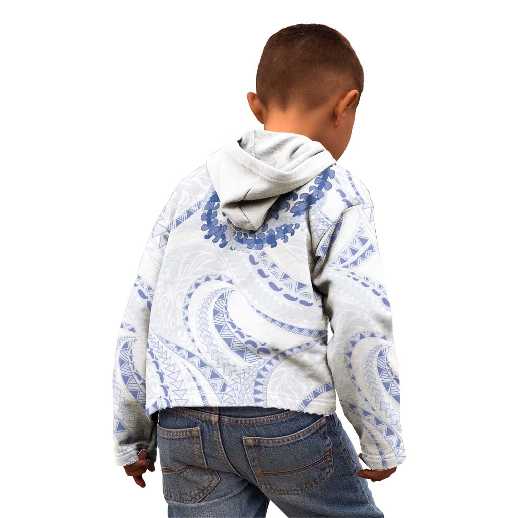 Aloha Lei Onaona Kid Hoodie Navy Blue Hawaiian Tribal Pattern