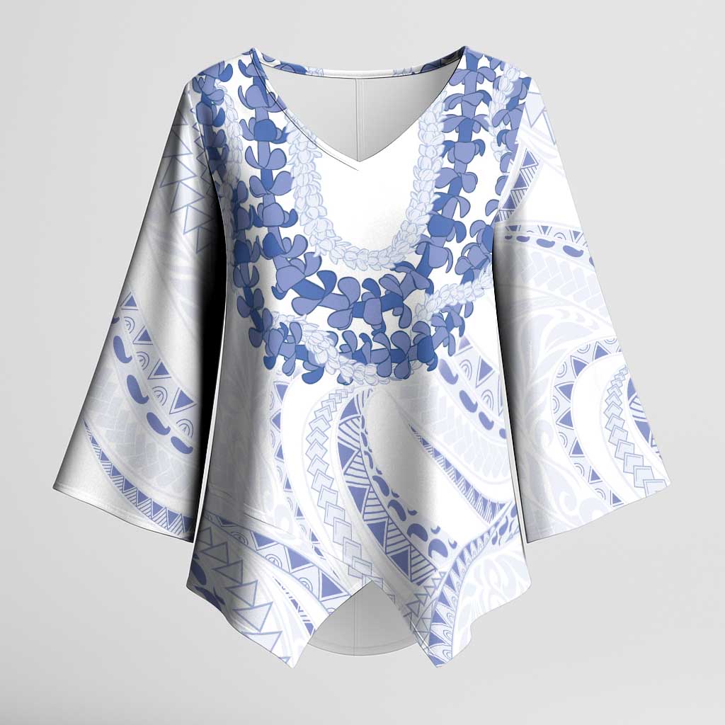 Aloha Lei Onaona Kimono Sleeve Blouse Navy Blue Hawaiian Tribal Pattern LT9 Female Blue - Polynesian Pride