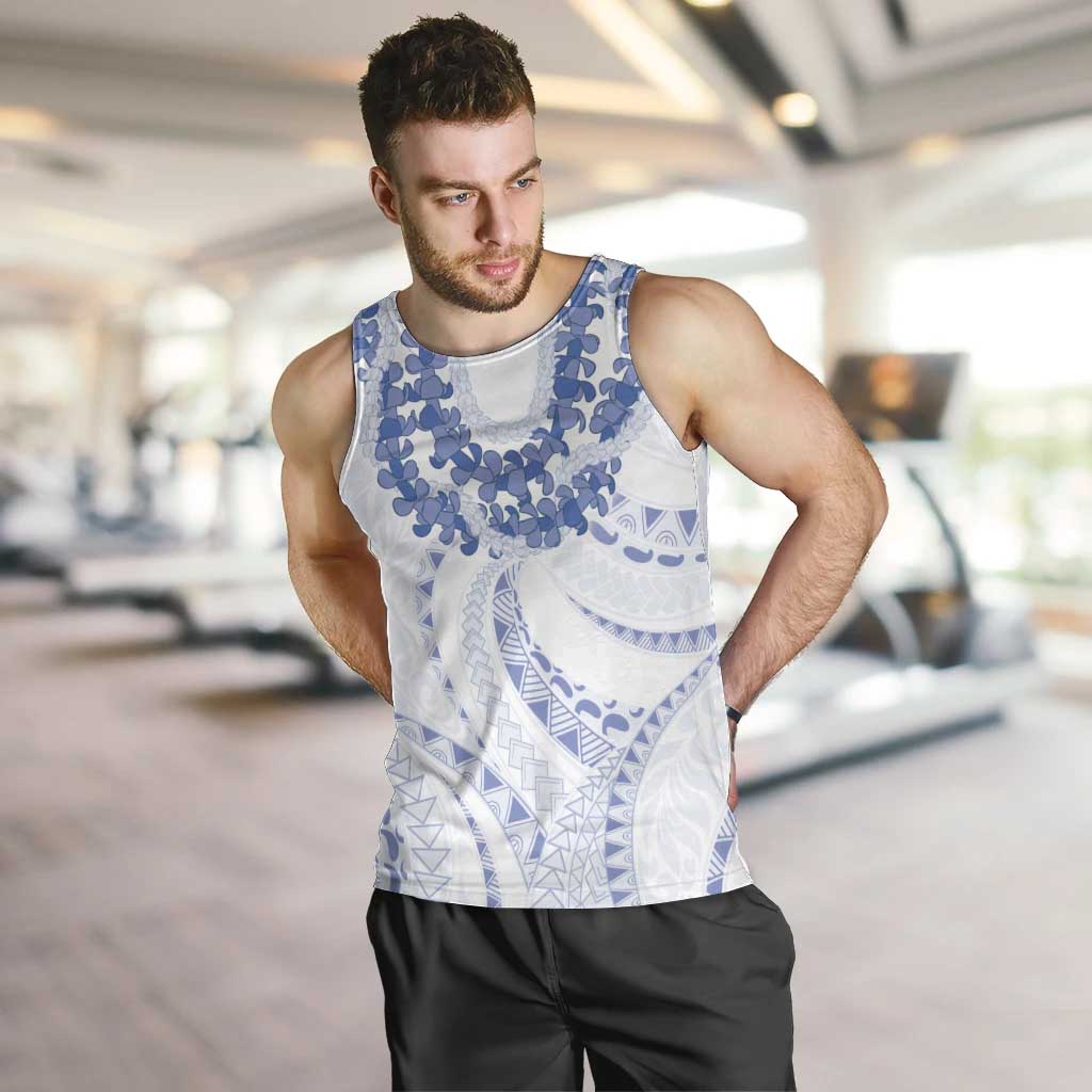 Aloha Lei Onaona Men Tank Top Navy Blue Hawaiian Tribal Pattern LT9 Blue - Polynesian Pride