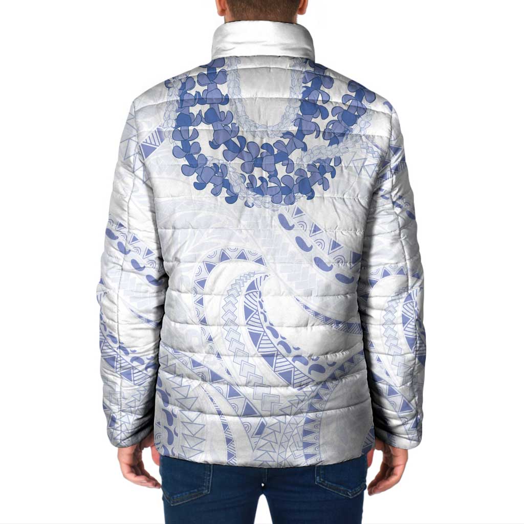 Aloha Lei Onaona Padded Jacket Navy Blue Hawaiian Tribal Pattern LT9 - Polynesian Pride