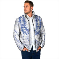 Aloha Lei Onaona Padded Jacket Navy Blue Hawaiian Tribal Pattern LT9 - Polynesian Pride