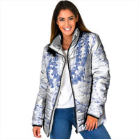 Aloha Lei Onaona Padded Jacket Navy Blue Hawaiian Tribal Pattern LT9 Women Blue - Polynesian Pride