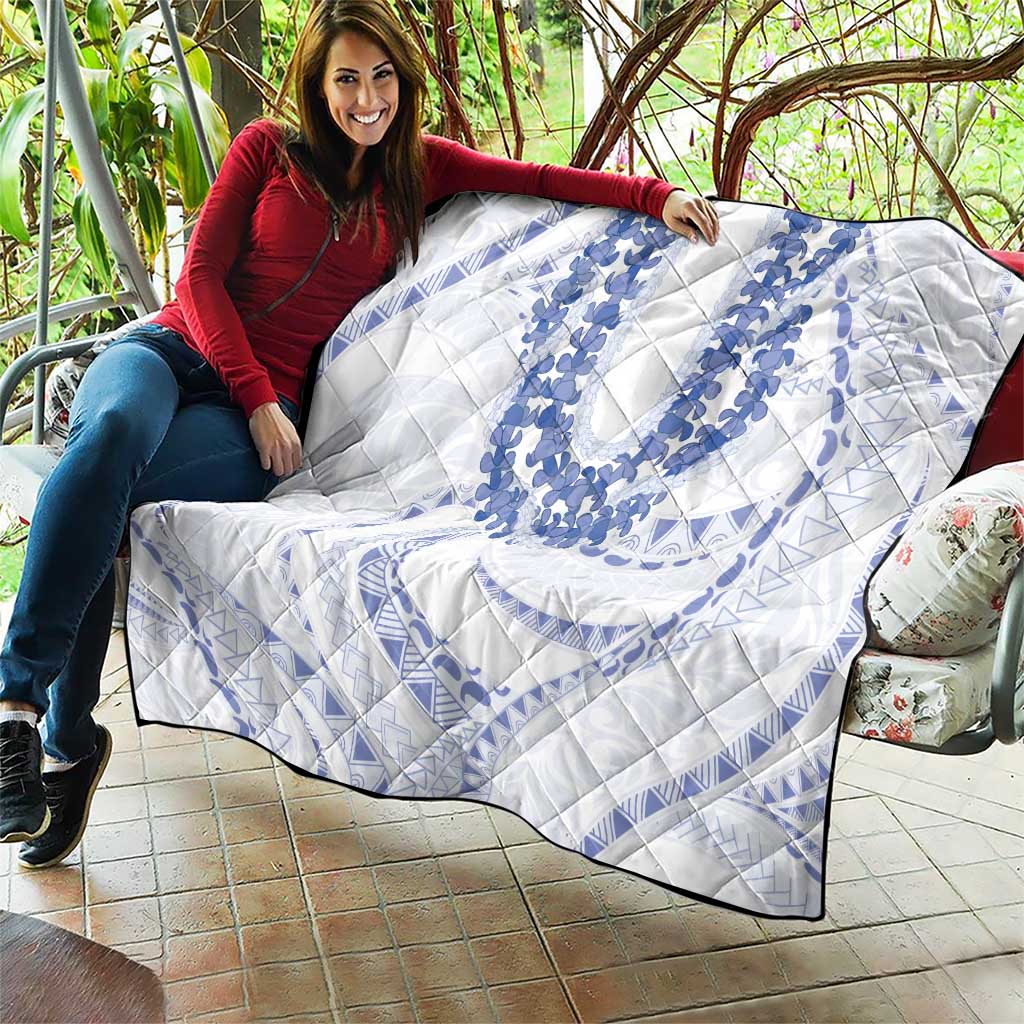 Aloha Lei Onaona Quilt Navy Blue Hawaiian Tribal Pattern