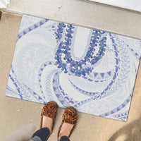 Aloha Lei Onaona Rubber Doormat Navy Blue Hawaiian Tribal Pattern LT9 - Polynesian Pride