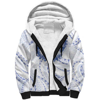 Aloha Lei Onaona Sherpa Hoodie Navy Blue Hawaiian Tribal Pattern LT9 Unisex Blue - Polynesian Pride