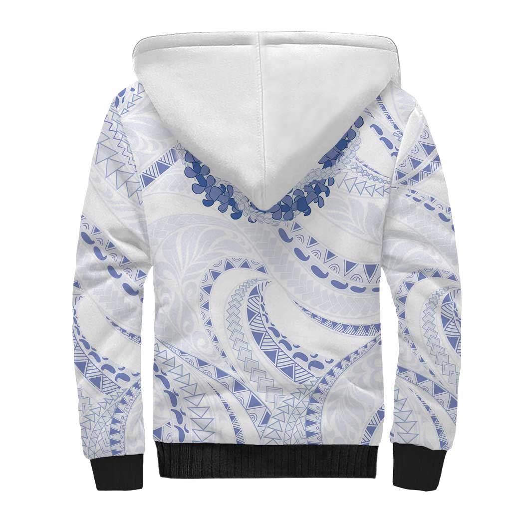 Aloha Lei Onaona Sherpa Hoodie Navy Blue Hawaiian Tribal Pattern LT9 - Polynesian Pride