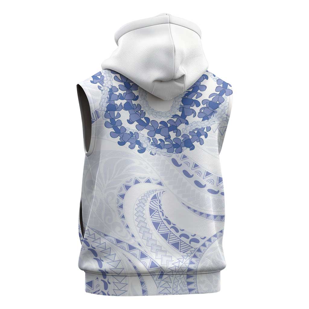 Aloha Lei Onaona Sleeveless Hoodie Navy Blue Hawaiian Tribal Pattern LT9 - Polynesian Pride