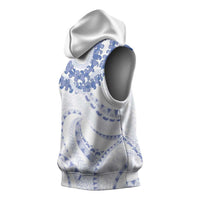 Aloha Lei Onaona Sleeveless Hoodie Navy Blue Hawaiian Tribal Pattern LT9 - Polynesian Pride