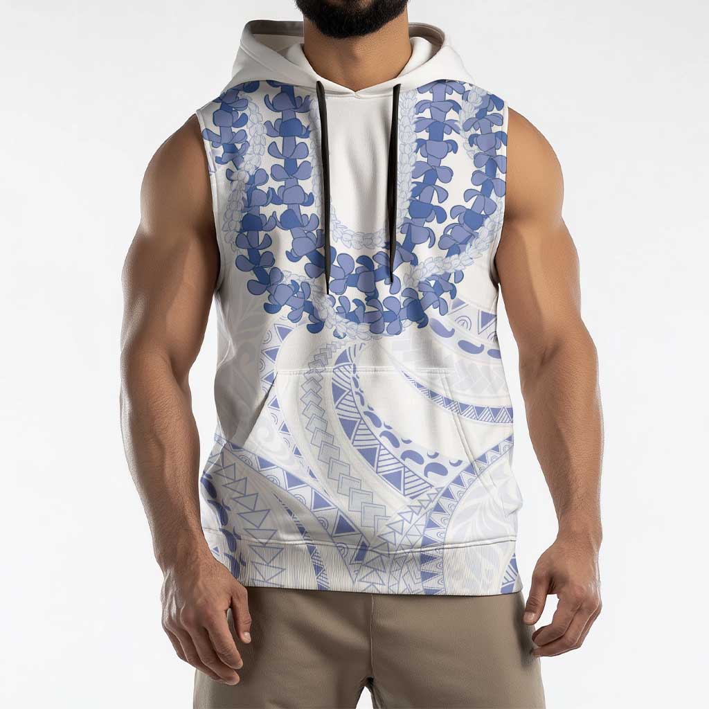Aloha Lei Onaona Sleeveless Hoodie Navy Blue Hawaiian Tribal Pattern LT9 - Polynesian Pride