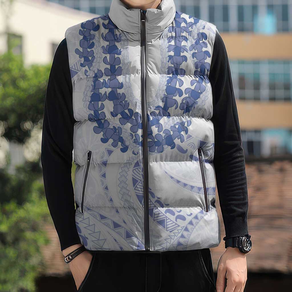 Aloha Lei Onaona Sleeveless Puffer Jacket Navy Blue Hawaiian Tribal Pattern LT9 - Polynesian Pride