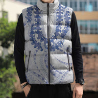 Aloha Lei Onaona Sleeveless Puffer Jacket Navy Blue Hawaiian Tribal Pattern LT9 - Polynesian Pride