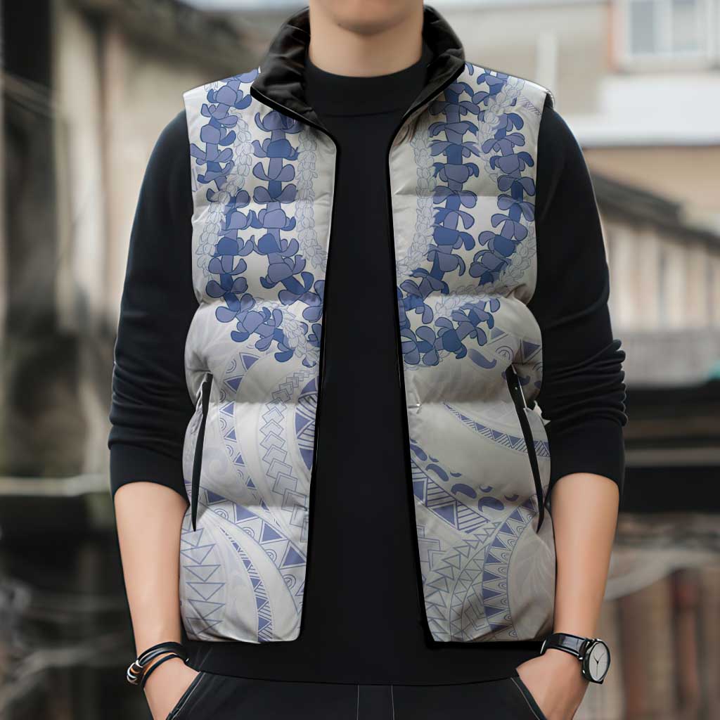 Aloha Lei Onaona Sleeveless Puffer Jacket Navy Blue Hawaiian Tribal Pattern LT9 - Polynesian Pride