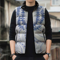 Aloha Lei Onaona Sleeveless Puffer Jacket Navy Blue Hawaiian Tribal Pattern LT9 - Polynesian Pride