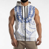 Aloha Lei Onaona Sleeveless Zip Hoodie Navy Blue Hawaiian Tribal Pattern LT9 - Polynesian Pride