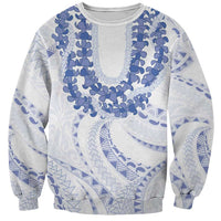 Aloha Lei Onaona Sweatshirt Navy Blue Hawaiian Tribal Pattern LT9 Unisex Blue - Polynesian Pride
