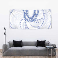 Aloha Lei Onaona Tapestry Navy Blue Hawaiian Tribal Pattern