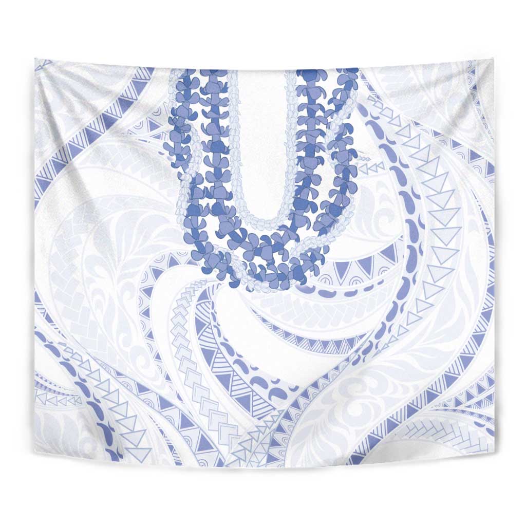 Aloha Lei Onaona Tapestry Navy Blue Hawaiian Tribal Pattern