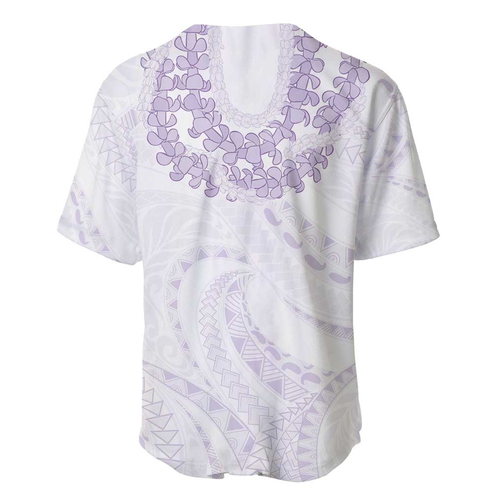 Aloha Lei Onaona Baseball Jersey Purple Hawaiian Tribal Pattern