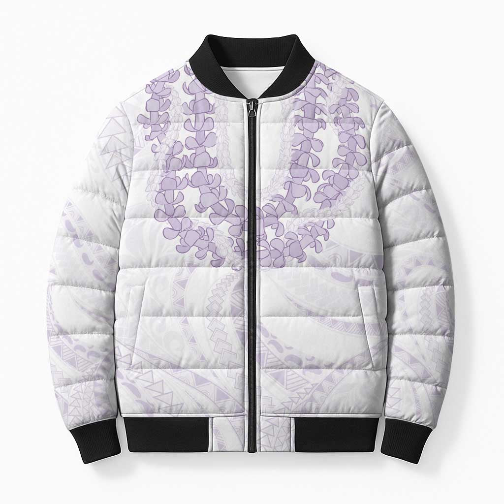 Aloha Lei Onaona Bomber Puffer Jacket Purple Hawaiian Tribal Pattern LT9 Unisex Purple - Polynesian Pride