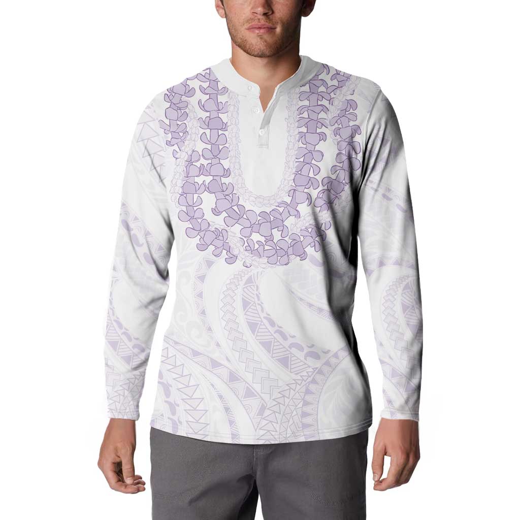 Aloha Lei Onaona Button Sweatshirt Purple Hawaiian Tribal Pattern LT9 - Polynesian Pride
