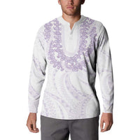 Aloha Lei Onaona Button Sweatshirt Purple Hawaiian Tribal Pattern LT9 - Polynesian Pride