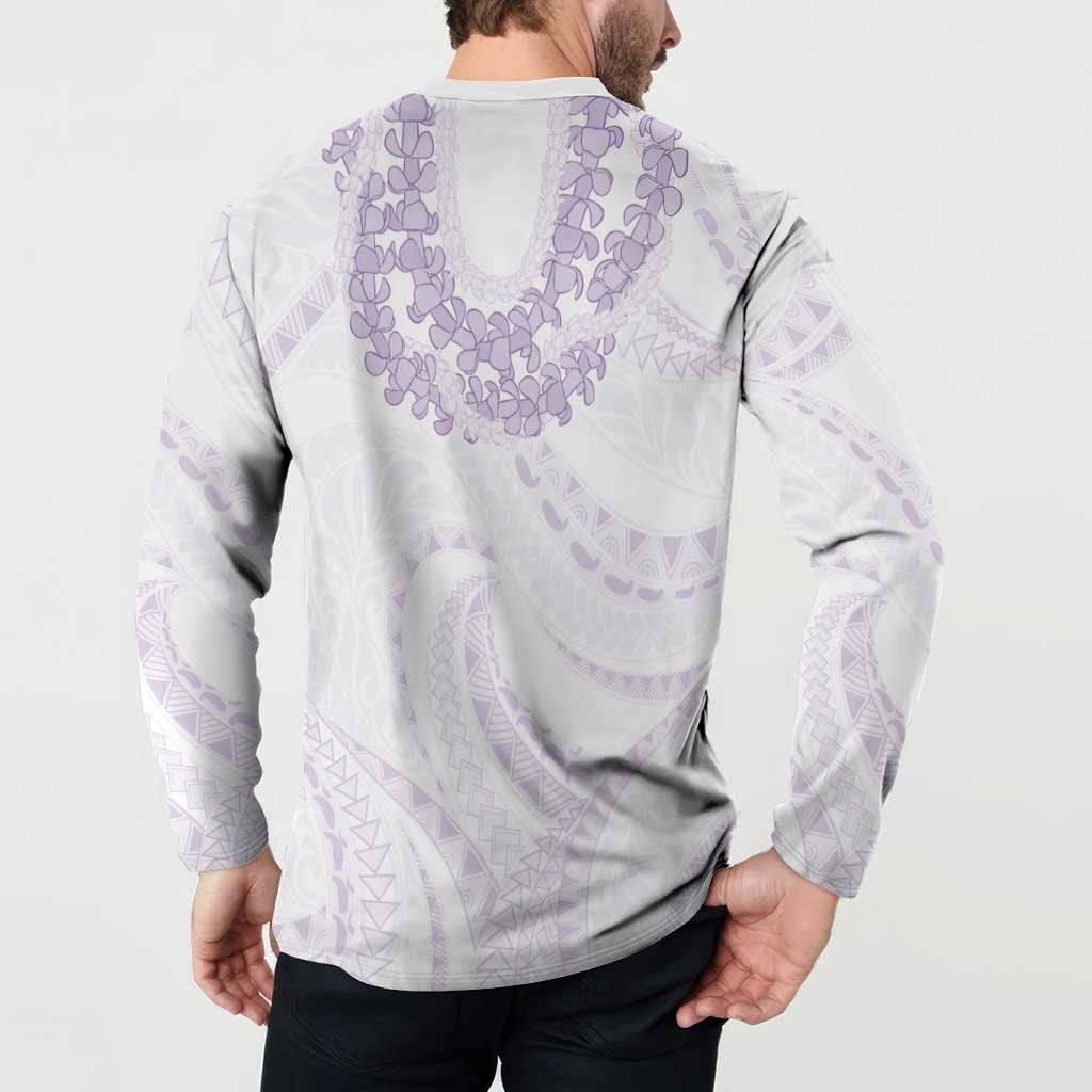 Aloha Lei Onaona Button Sweatshirt Purple Hawaiian Tribal Pattern LT9 - Polynesian Pride
