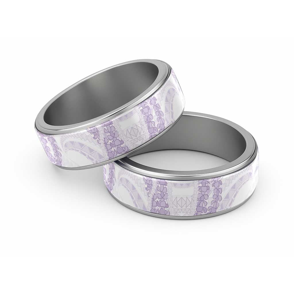 Aloha Lei Onaona Classic Ring Purple Hawaiian Tribal Pattern - Polynesian Pride