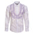 Aloha Lei Onaona Family Matching Off The Shoulder Long Sleeve Dress and Hawaiian Shirt Purple Hawaiian Tribal Pattern