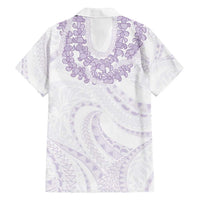 Aloha Lei Onaona Family Matching Puletasi and Hawaiian Shirt Purple Hawaiian Tribal Pattern