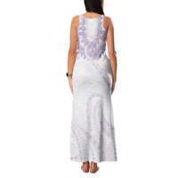 Aloha Lei Onaona Family Matching Tank Maxi Dress and Hawaiian Shirt Purple Hawaiian Tribal Pattern