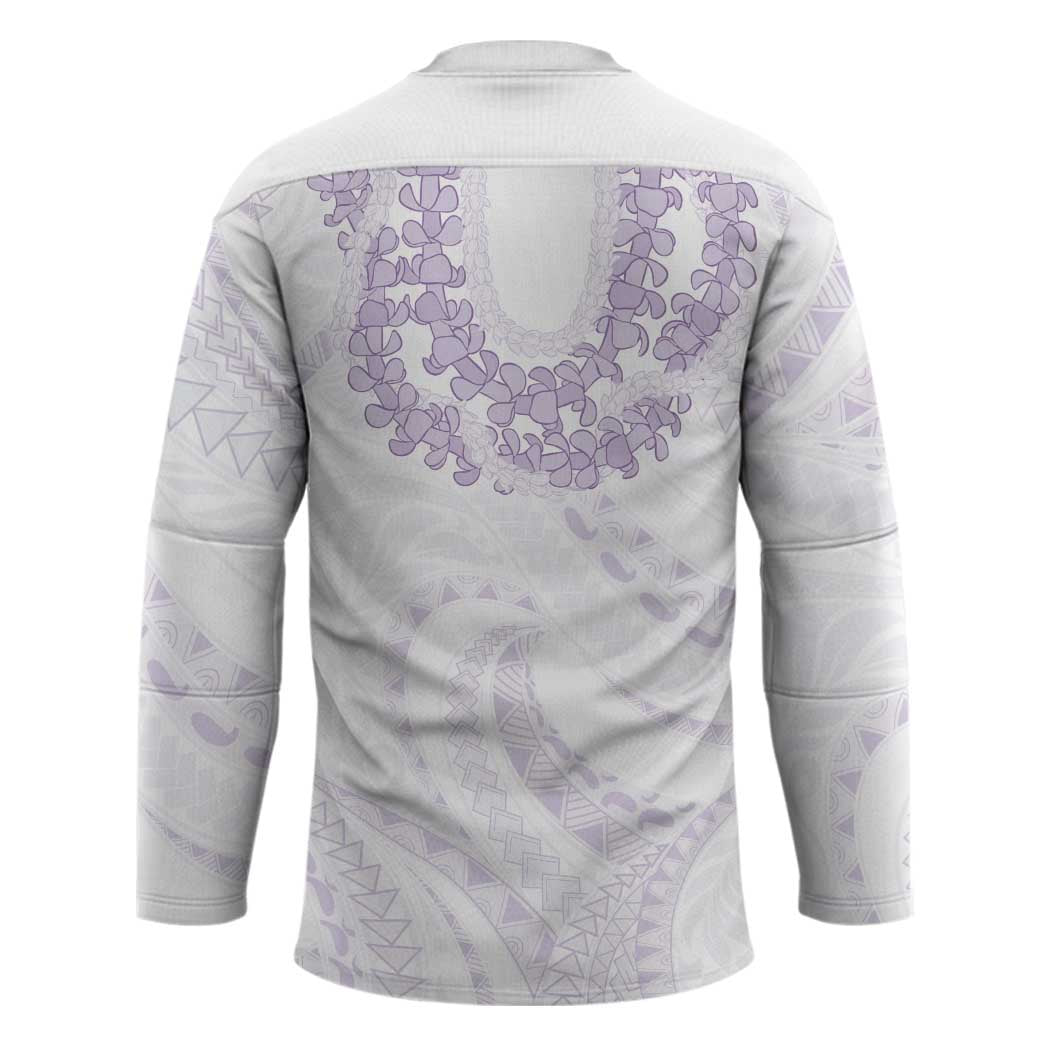 Aloha Lei Onaona Hockey Jersey Purple Hawaiian Tribal Pattern - Polynesian Pride