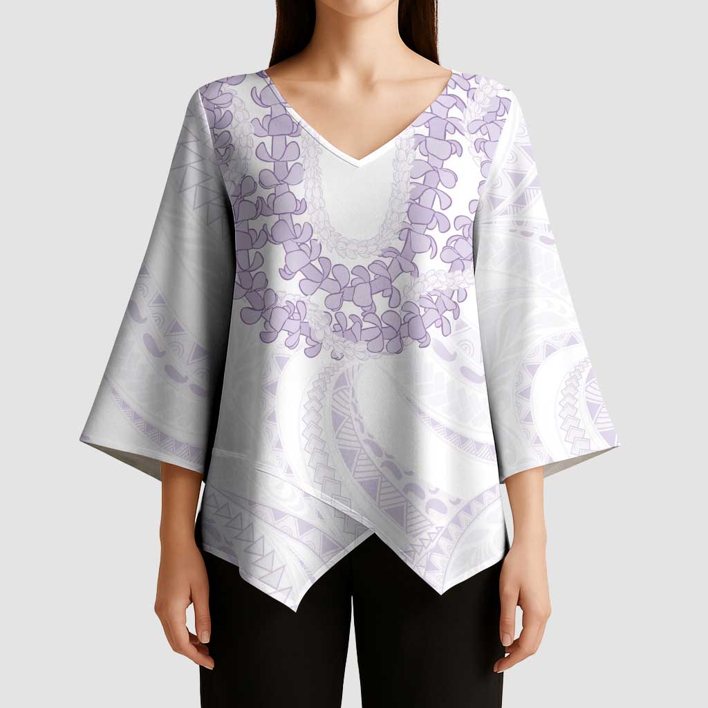 Aloha Lei Onaona Kimono Sleeve Blouse Purple Hawaiian Tribal Pattern LT9 - Polynesian Pride