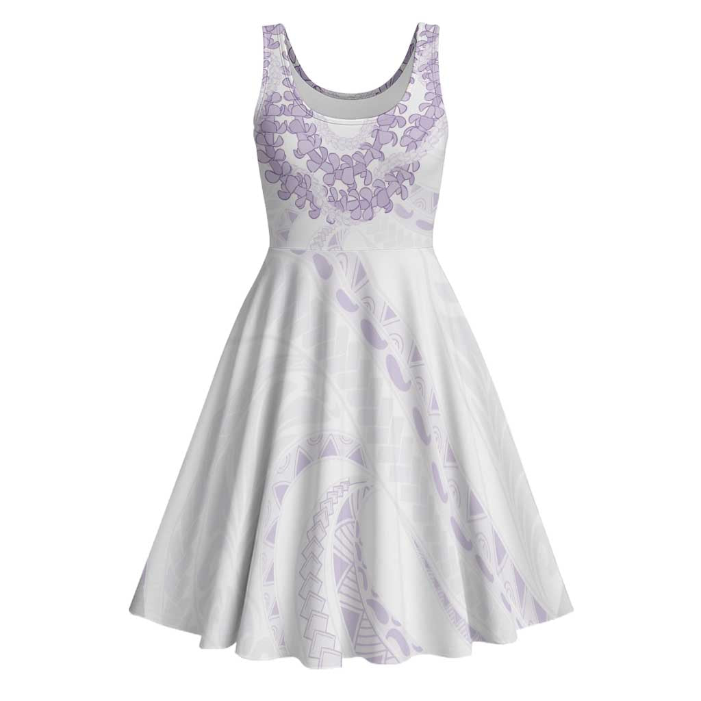 Aloha Lei Onaona Midi Dress Purple Hawaiian Tribal Pattern - Polynesian Pride