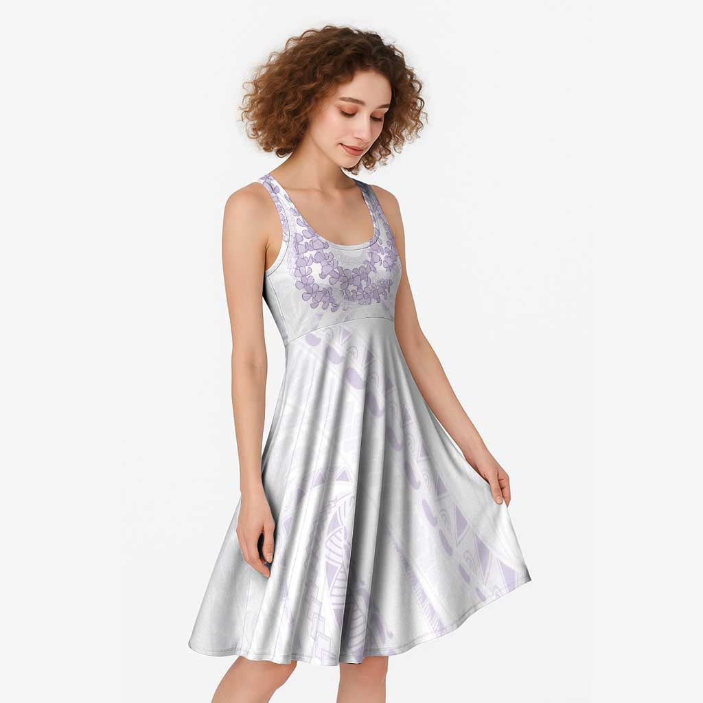 Aloha Lei Onaona Midi Dress Purple Hawaiian Tribal Pattern - Polynesian Pride