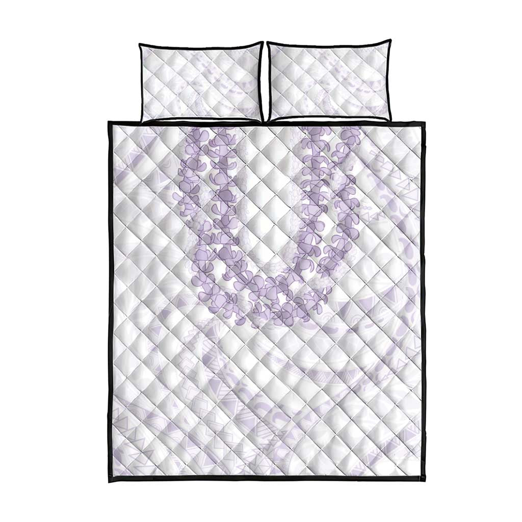 Aloha Lei Onaona Quilt Bed Set Purple Hawaiian Tribal Pattern