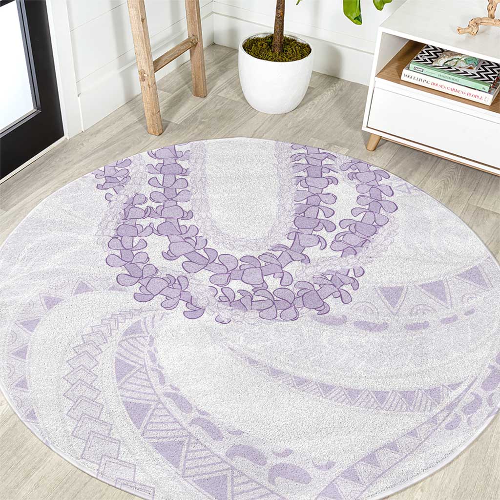Aloha Lei Onaona Round Carpet Purple Hawaiian Tribal Pattern