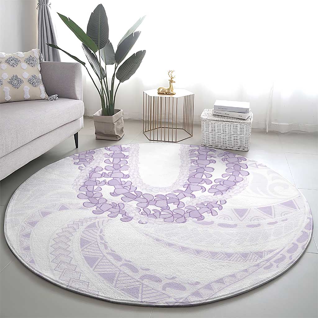 Aloha Lei Onaona Round Carpet Purple Hawaiian Tribal Pattern